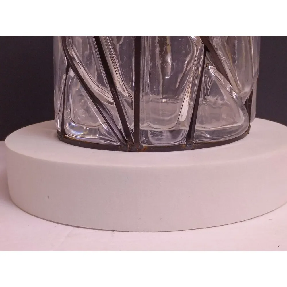 Geometric Molded Glass Industrial Style Farmhouse Everyday Vase - Picture 8 of 10